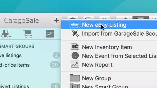 Garage sale ebay software